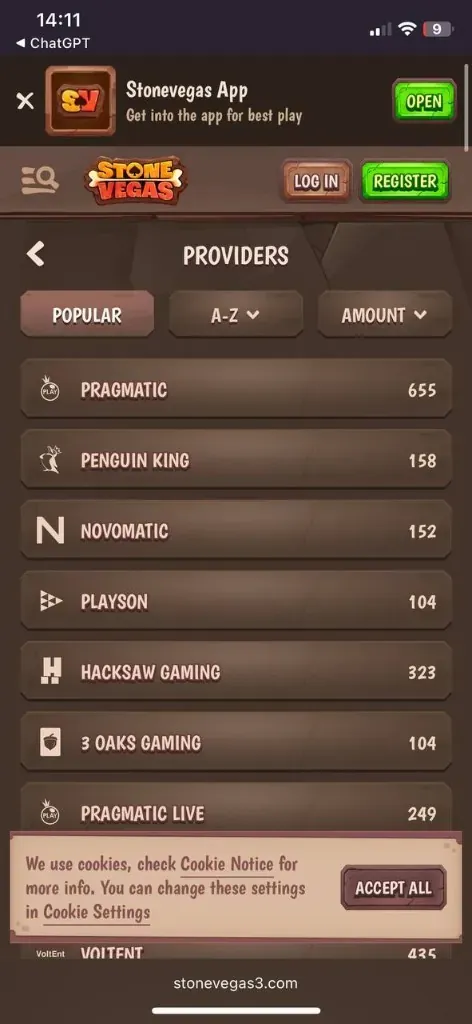 StoneVegas mobil bónusz